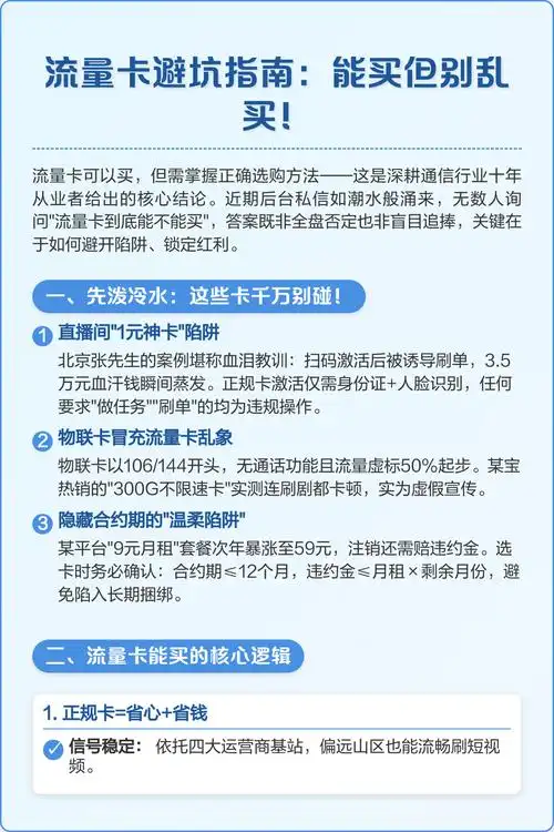 流量卡避坑指南能买但别乱买