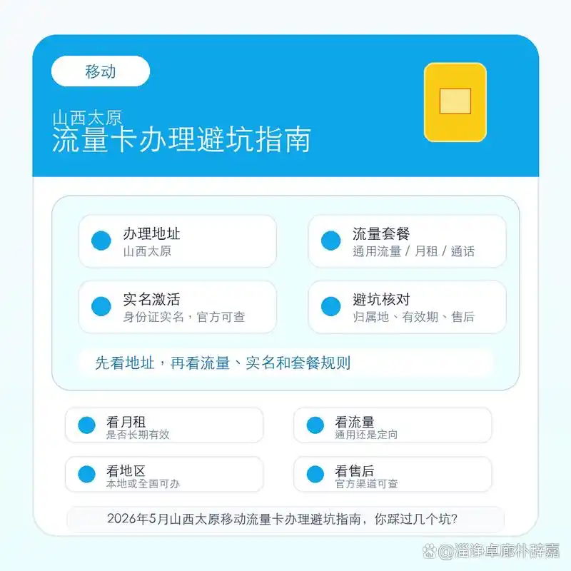 2026年5月山西太原移动流量卡办理避坑指南你踩过几个坑