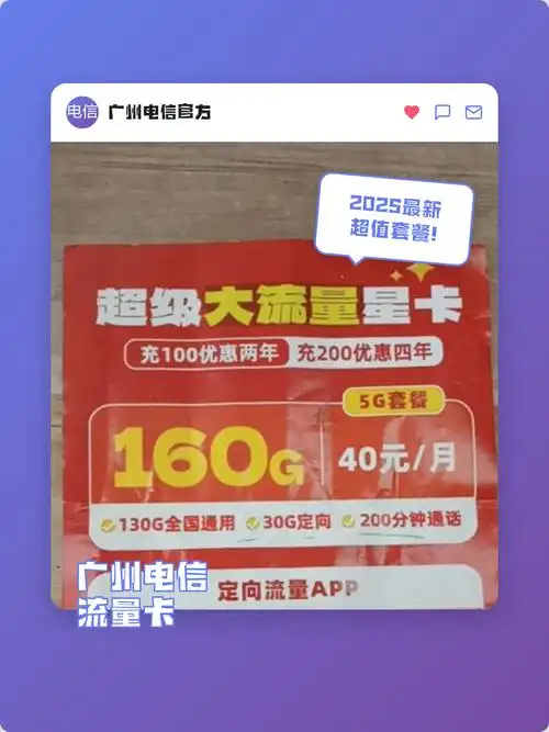 2025广州电信流量卡套餐与办理指南